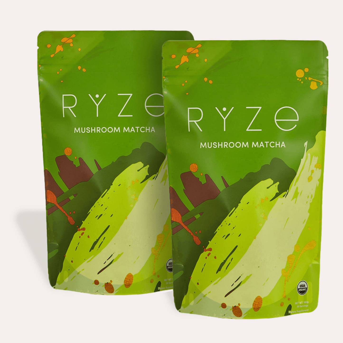 RYZE Mushroom Matcha - with 6 Organic Adaptogenic Mushrooms Grown In USA and Ceremonial - Grade Japanese Matcha - RYZERYZE Mushroom Matcha - with 6 Organic Adaptogenic Mushrooms Grown In USA and Ceremonial - Grade Japanese MatchaRYZE